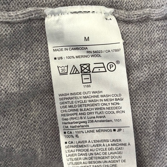 Banana Republic Merino Wool Mens Size Medium V-Neck Pullover Classiccore Gray - Picture 5 of 5